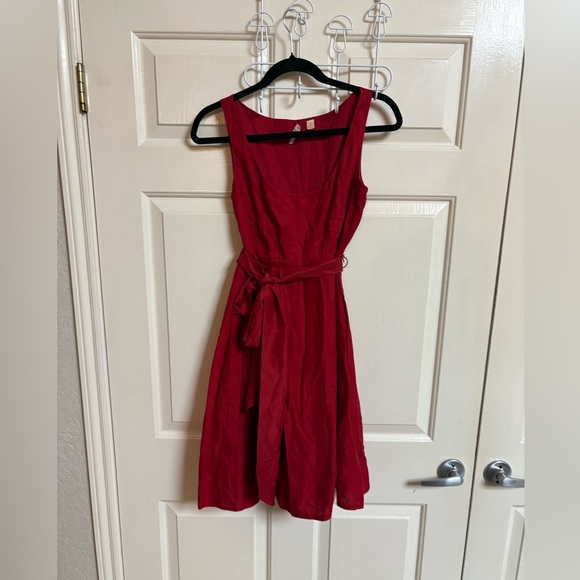 Maeve Dresses & Skirts - VTG Anthropologie Maeve Silk/Cotton Red Tie Back Knee Length Dress